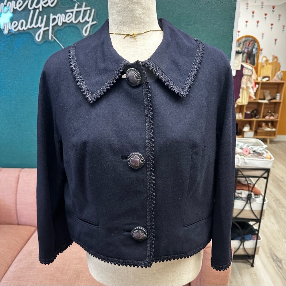 Vintage Nobility Juniors Navy blazer with trim